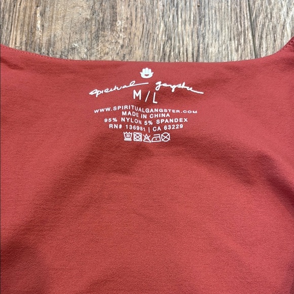 SPIRITUAL GANGSTER Shayla Seamless Long Sleeve in Rosewood Rose Women's Size M/L - Picture 2 of 9